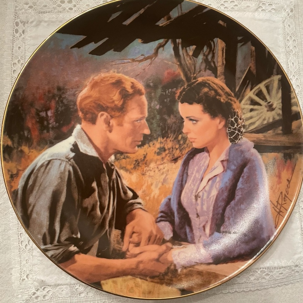 Scarlet and Ashley after the war vintage plate